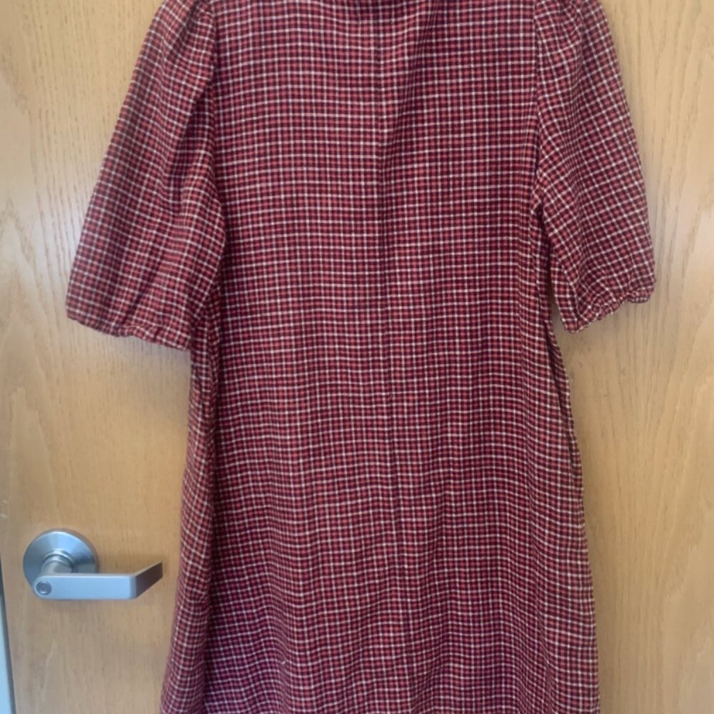 J.Crew Red Gingham Mini Dress Size S Plaid 90s Preppy Cottagecore - Picture 3 of 6